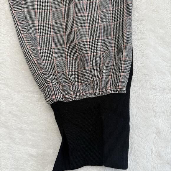 3.1 Phillip Lim Houndstooth Plaid Jogger Pants 8 Gray Black Stretch Wool Blend - Picture 4 of 16